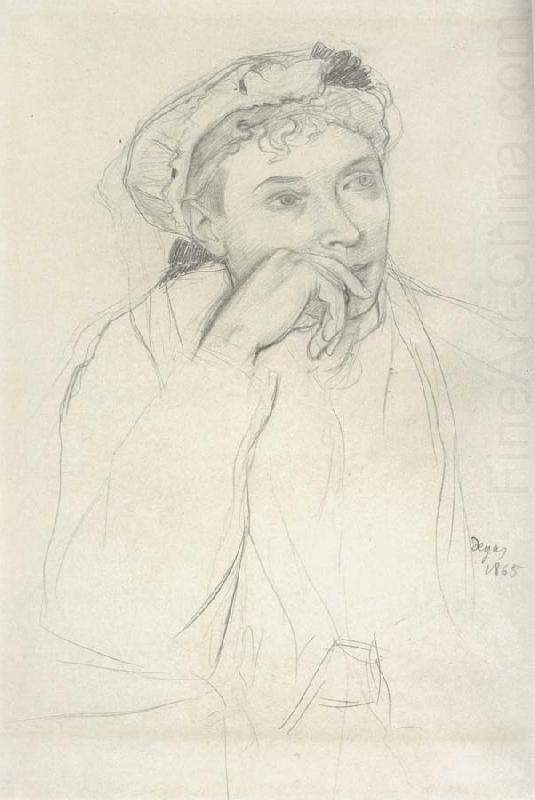 Edgar Degas Study for woman seated Beside a vass of flowers china oil painting image